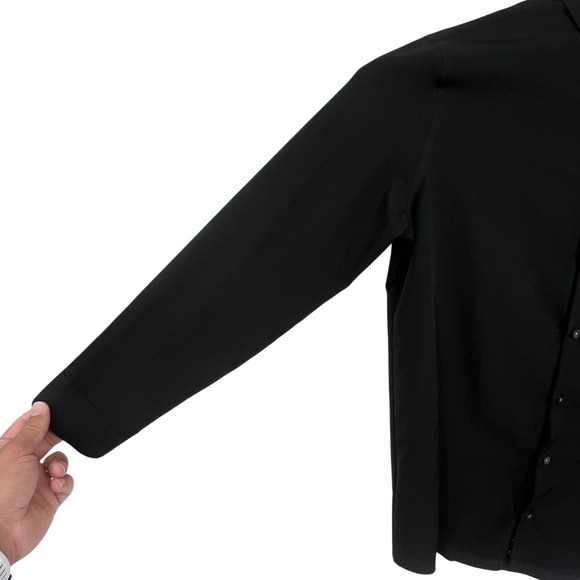 J. Ferrar Dress Shirt Mens Medium 15-15.5 Black Stretch Slim Fit Long Sleeve - Picture 3 of 10